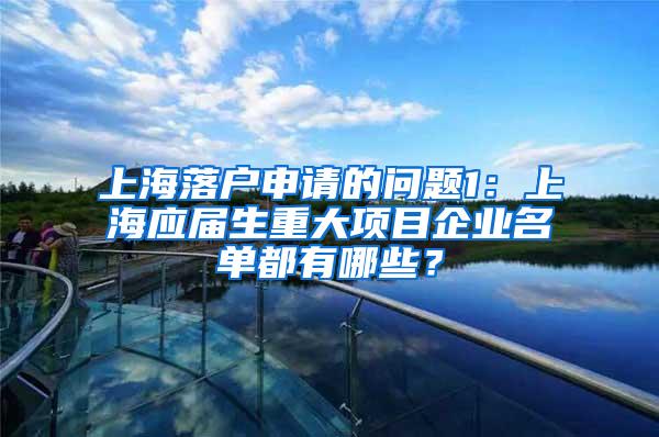 上海落户申请的问题1：上海应届生重大项目企业名单都有哪些？