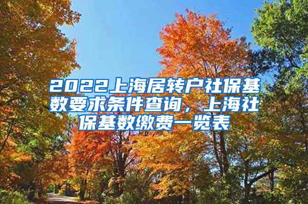 2022上海居转户社保基数要求条件查询，上海社保基数缴费一览表