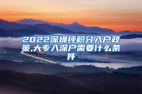 2022深圳纯积分入户政策,大专入深户需要什么条件