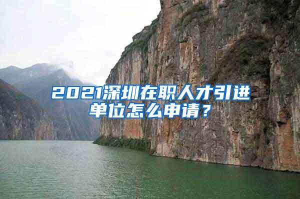 2021深圳在职人才引进单位怎么申请？