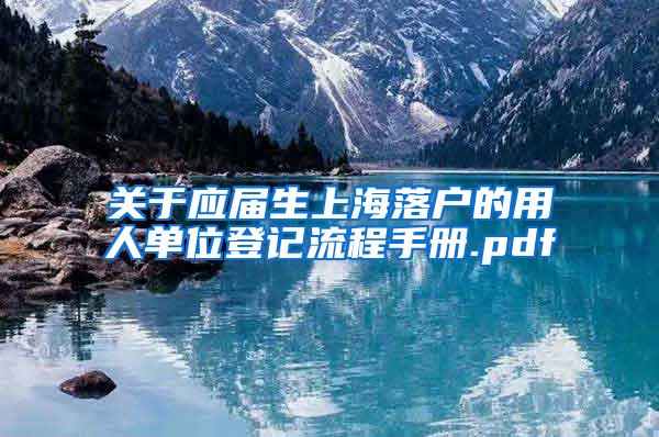 关于应届生上海落户的用人单位登记流程手册.pdf