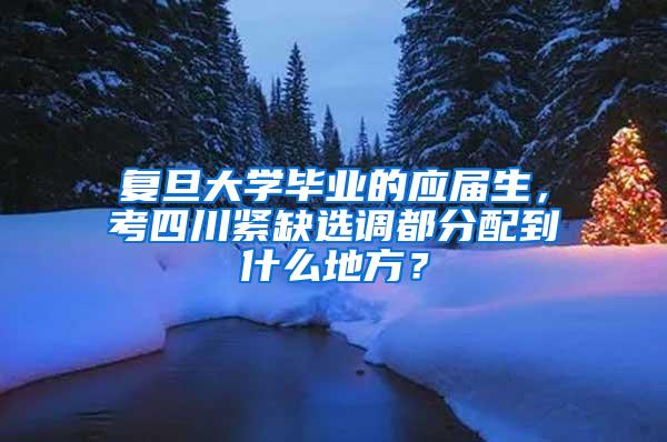 复旦大学毕业的应届生，考四川紧缺选调都分配到什么地方？