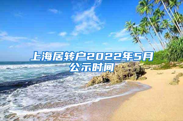 上海居转户2022年5月公示时间