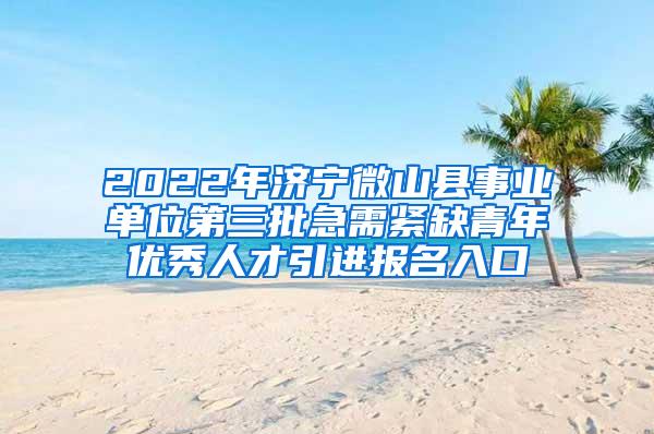 2022年济宁微山县事业单位第三批急需紧缺青年优秀人才引进报名入口