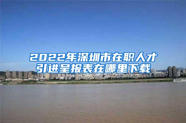 2022年深圳市在职人才引进呈报表在哪里下载