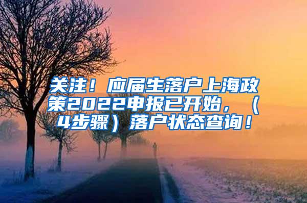 关注！应届生落户上海政策2022申报已开始，（4步骤）落户状态查询！