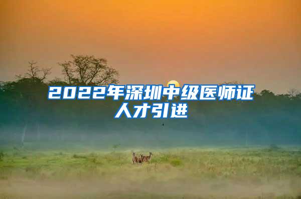 2022年深圳中级医师证人才引进