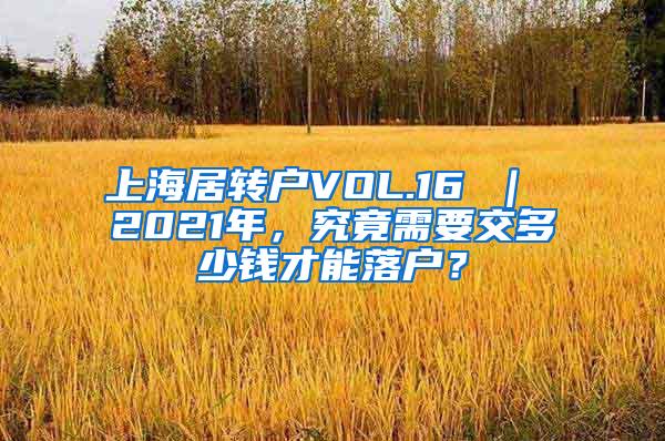 上海居转户VOL.16 ｜ 2021年，究竟需要交多少钱才能落户？