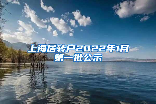 上海居转户2022年1月第一批公示