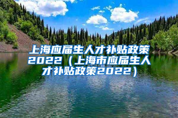 上海应届生人才补贴政策2022（上海市应届生人才补贴政策2022）