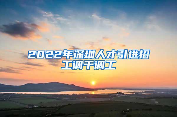 2022年深圳人才引进招工调干调工