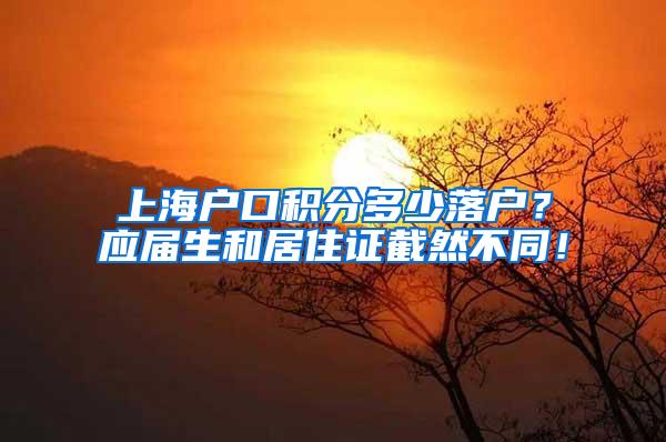 上海户口积分多少落户？应届生和居住证截然不同！