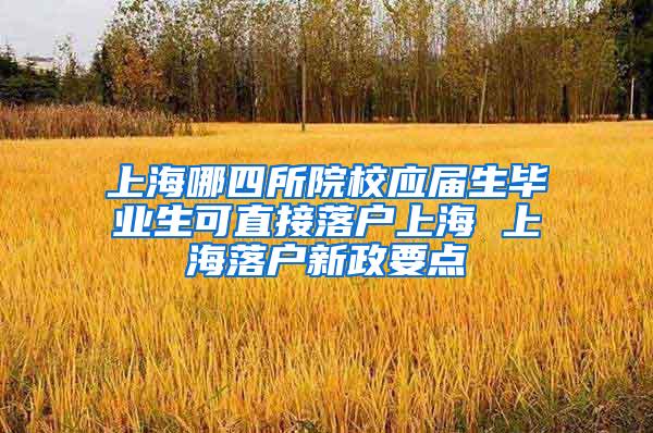 上海哪四所院校应届生毕业生可直接落户上海 上海落户新政要点