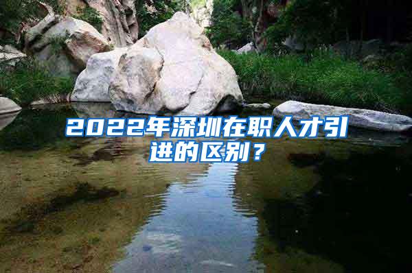 2022年深圳在职人才引进的区别？