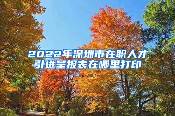 2022年深圳市在职人才引进呈报表在哪里打印