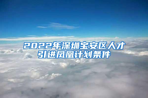 2022年深圳宝安区人才引进凤凰计划条件