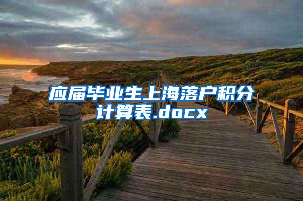 应届毕业生上海落户积分计算表.docx