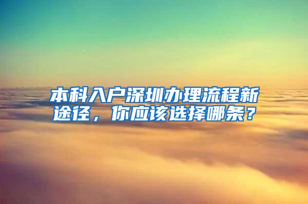 本科入户深圳办理流程新途径，你应该选择哪条？