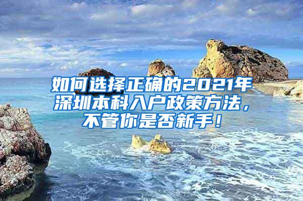 如何选择正确的2021年深圳本科入户政策方法，不管你是否新手！