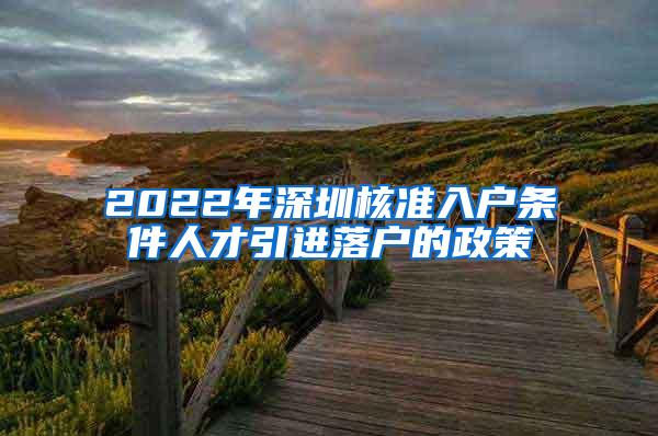 2022年深圳核准入户条件人才引进落户的政策