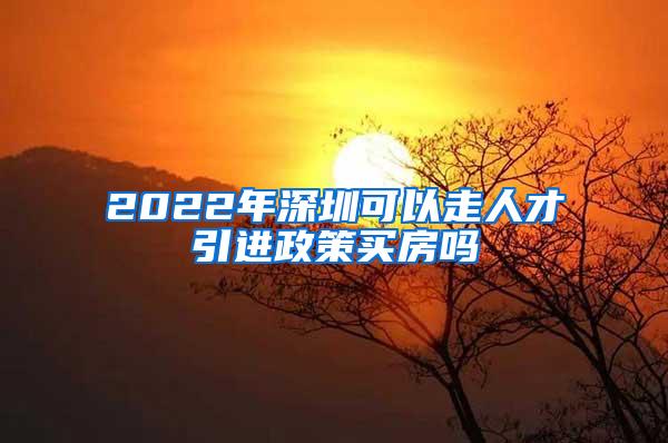 2022年深圳可以走人才引进政策买房吗