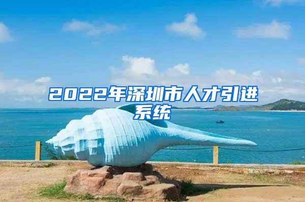 2022年深圳市人才引进系统