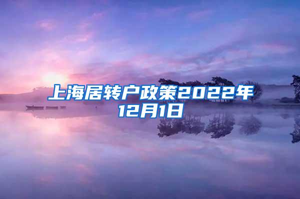 上海居转户政策2022年12月1日