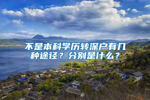 不是本科学历转深户有几种途径？分别是什么？