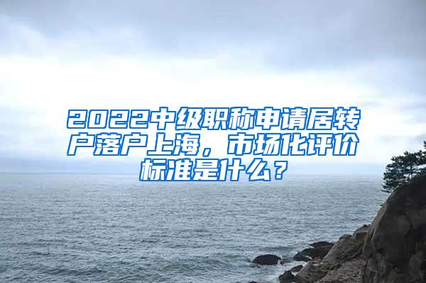 2022中级职称申请居转户落户上海，市场化评价标准是什么？