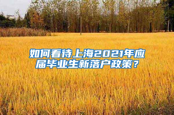 如何看待上海2021年应届毕业生新落户政策？