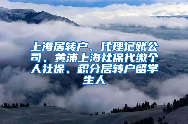 上海居转户、代理记账公司、黄浦上海社保代缴个人社保、积分居转户留学生人