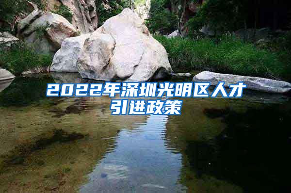 2022年深圳光明区人才引进政策