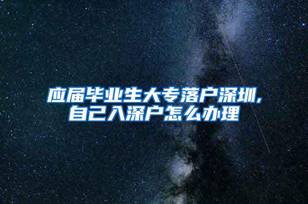 应届毕业生大专落户深圳,自己入深户怎么办理