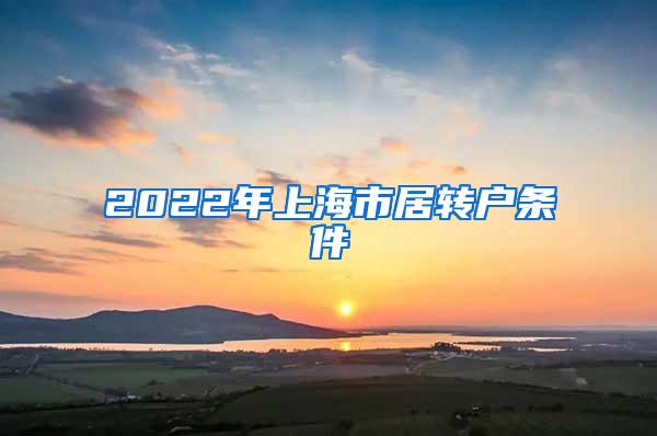 2022年上海市居转户条件