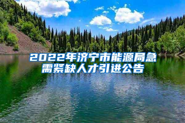 2022年济宁市能源局急需紧缺人才引进公告