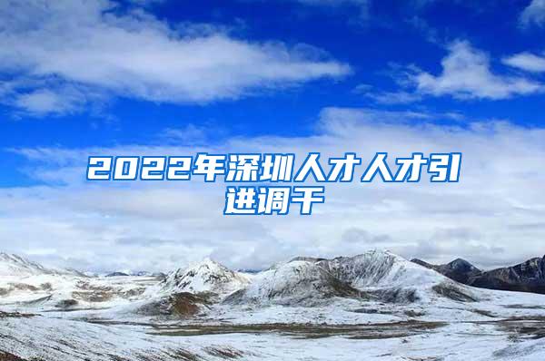 2022年深圳人才人才引进调干