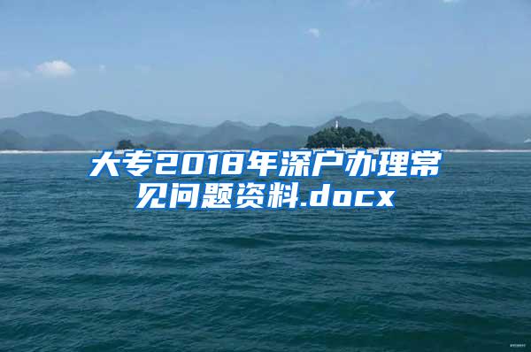 大专2018年深户办理常见问题资料.docx