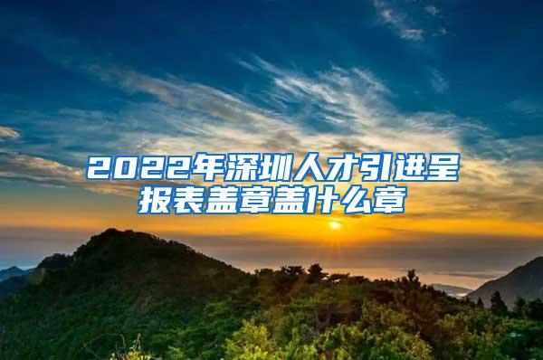 2022年深圳人才引进呈报表盖章盖什么章