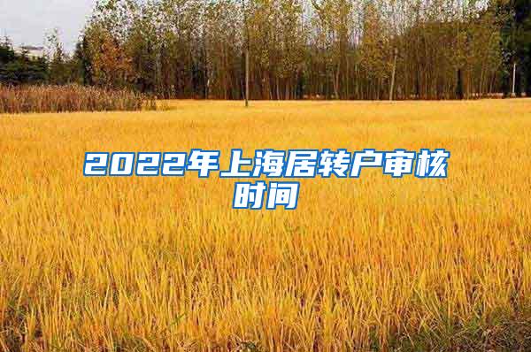 2022年上海居转户审核时间