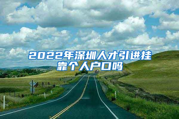 2022年深圳人才引进挂靠个人户口吗