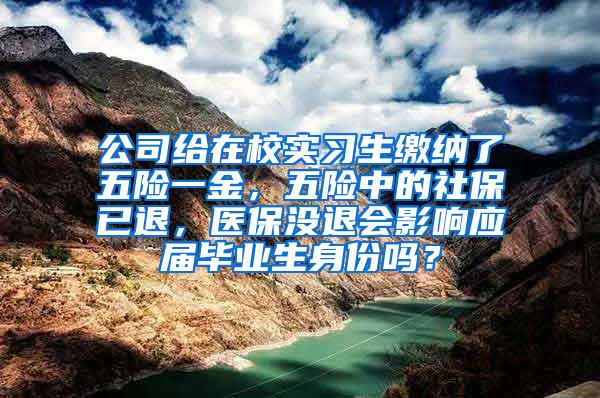 公司给在校实习生缴纳了五险一金，五险中的社保已退，医保没退会影响应届毕业生身份吗？