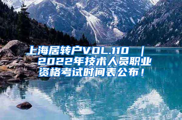 上海居转户VOL.110 ｜  2022年技术人员职业资格考试时间表公布！