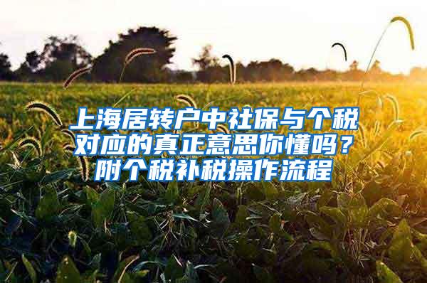 上海居转户中社保与个税对应的真正意思你懂吗？附个税补税操作流程