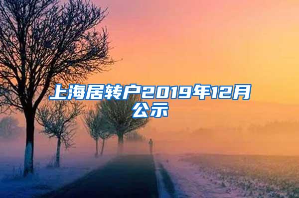 上海居转户2019年12月公示