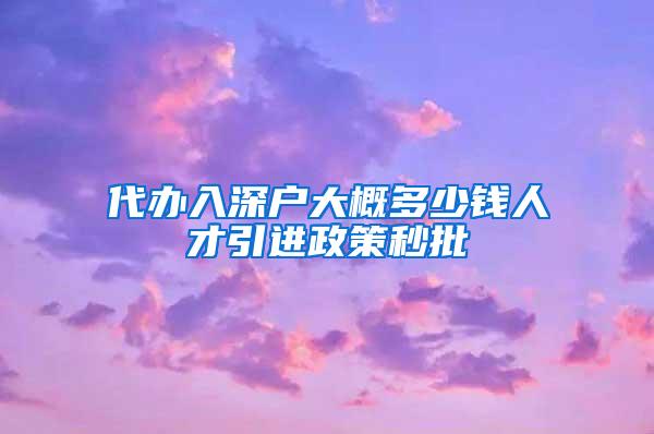 代办入深户大概多少钱人才引进政策秒批