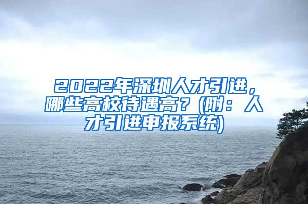 2022年深圳人才引进，哪些高校待遇高？(附：人才引进申报系统)