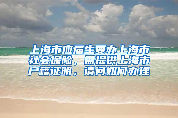 上海市应届生要办上海市社会保险，需提供上海市户籍证明，请问如何办理