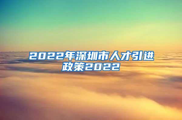 2022年深圳市人才引进政策2022
