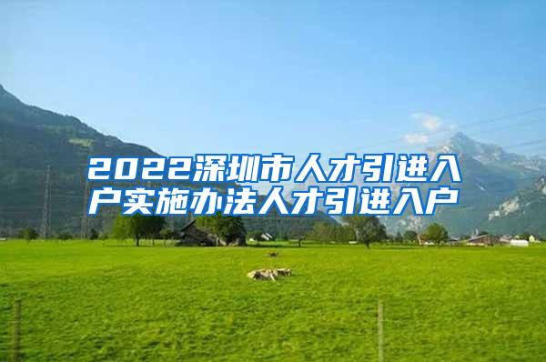 2022深圳市人才引进入户实施办法人才引进入户