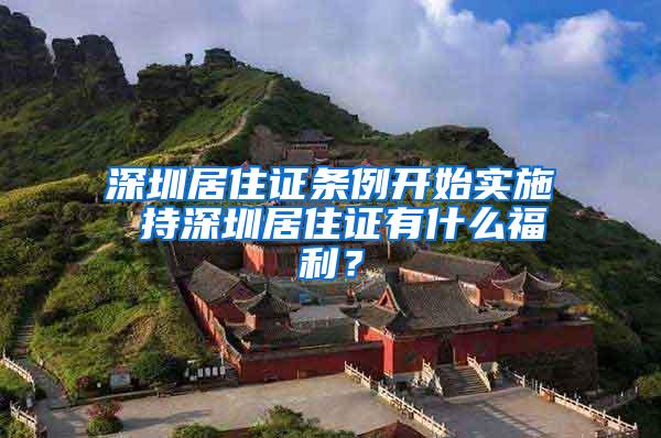 深圳居住证条例开始实施 持深圳居住证有什么福利？